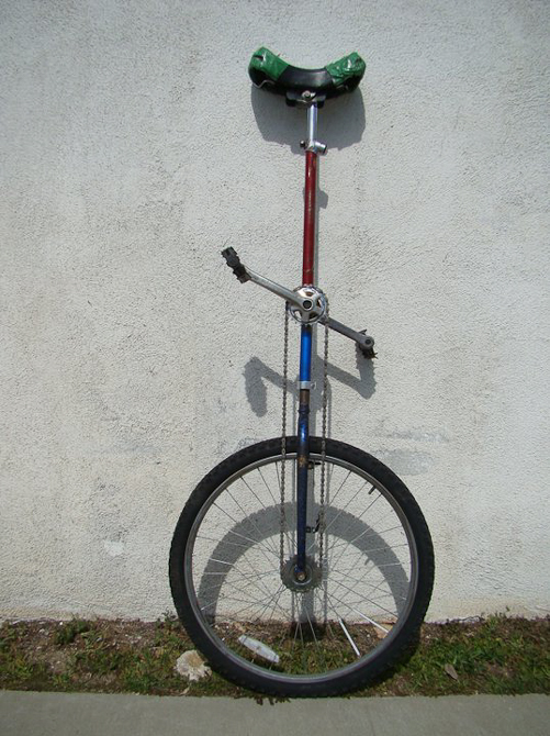 D.C. welded up a tall unicycle its about 5'4"
